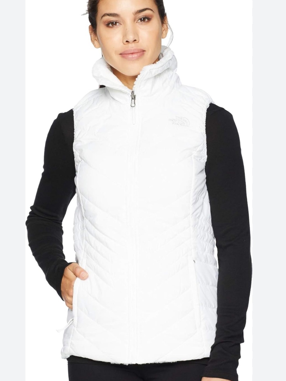 The North Face Women's Mossbud Reversible Vest Women's White Quilted XL Cozy